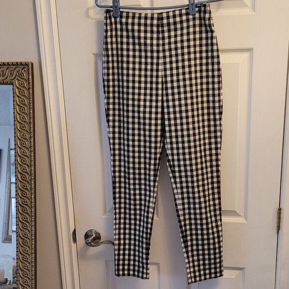🌹SOLD🌹 superdown Gingham White/Black High-Waisted Straight Leg Pants NWOT🌹 - Picture 5 of 14